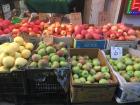 Apples being sold at a street stand