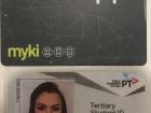 The top is my Myki card, and the bottom is my public transit student ID. Students get to ride for 50% off!