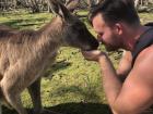 My friend, Austin, and this roo (kangaroo) look like cobbers (old friends)!