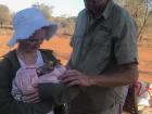 Brolga let me hold his rescued baby roo, Cindy Lou. 