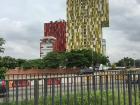 Accra in Ghana has bright, tall apartment buildings