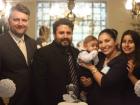 Baptism of Alejandra's nephew, with her brother in law, her brother, her brother's partner 