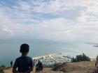 The view from the Sidi Bou Said neighborhood towards the Gulf of Tunis, where many fishermen bring in a daily catch 