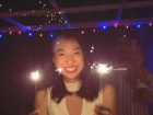 My friend Vicky with sparklers at a birthday celebration