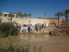 On one side of the Jordan River is Jordan and the Golan Heights, the other side is Israel and the West Bank