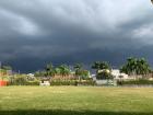 It may look ominous, but we welcomed the rain as a brief relief from the heat