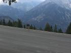 A view of the enormous Pyrenees Mountains from Naturlandia (I am in the picture for size comparison!)