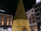 One of the many Christmas trees being lit up around Andorra