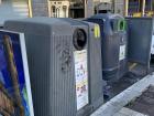 Larger trash and recycling bins are found in places where many people live, such as Andorra's city center