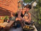 Sunburnt and grilling on a hot summer evening