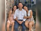 Valeria (left) and Mariana (right) with their dad
