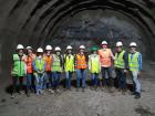 Civil engineers inside of the new tunnel that is under construction