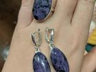My ring and earrings made of Charoite. The color is almost too cool to be real!