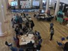 View of the workshops from above. I got to sew a reusable produce bag.