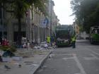 Garbage trucks gathering trash in Milan