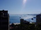 Valparaíso was originally a port town, so there is no beach--only places to dock boats and port yards