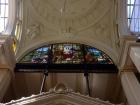 This stained-glass window is in the Supreme Court building in Santiago, and it is a beautiful representation of justice