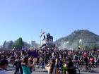 A picture of a protest in Plaza Italia—just two blocks from my apartment!