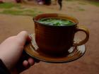 A cup of herbal tea helps with altitude sickness