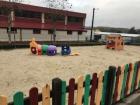 This is the sand pit on the other side of the preschool playground at my school