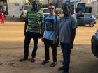 Heading out to meet some wrestlers with my friends, Khaly (left) and Babacar (right)