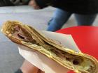 This is the ham, egg, and cheese crêpe I tried. It was folded into a triangle.