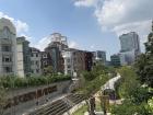 Hongik University Station has an exit that leads you directly into a park