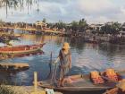 A photo of the Hoi An markets taken at sunset. 