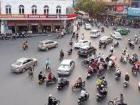 Intersections in major cities look like this at any given part of the day. This particular photo is from Hanoi. 