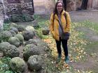 Here I am next to the boulders that they call "tennis balls"