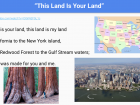 A slide from a presentation I did about the song "This Land is Your Land"