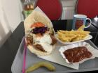 Although some Germans are prejudiced against immigrants, food like this (a "Döner", invented in Turkey) is popular among everyone in Germany