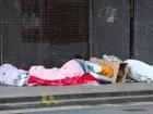 Typical shelters constructed by the homeless to stay warm