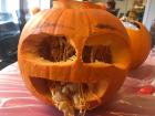 A pumpkin I carved at Halloween