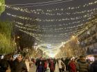 All the lights strung up at the Prishtina winter market