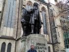 Bach and Goethe are some of the most famous German artists, with statues nearly 5x the size of my friend here!