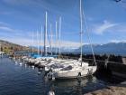 These are boats on Lake Geneva - you can sail over to France on a little boat!