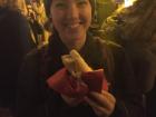 "portable fondue" (french bread filled with melted cheese)