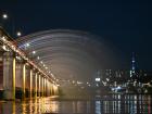 The rainbow water show at Banpo Bridge