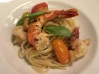 Pasta with shrimp.