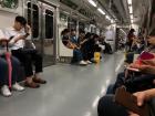 A view of the inside of the metro in Seoul.