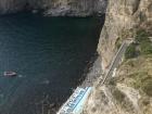 Beautiful beach by a seaside cliff