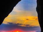 A photo that I edited of the sunset from inside the cave