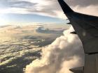 Sunset views during my flight from Atlanta to Brussels