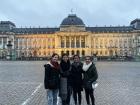 With college friends in front of the Royal Palace in Brussels 