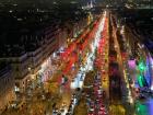 This is the spectacular nighttime view of Champs-Élysées from the top of the Arc de Triomphe