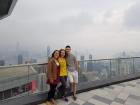 V, B and I on Victoria Peak with a great view of Hong Kong behind us