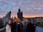 Some other Fulbrighters and I at sunset on the Charles Bridge