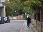 A side street in Chełm next to a local park