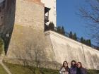 Here I am with my friends Julia and Wanda as we stand next to one of the walls of the city; you can see by how small we are that it is a formidable distance to reach the main city